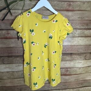 Hanna Andersson Short Sleeve 100% Cotton Shirt Floral Girls Size 8